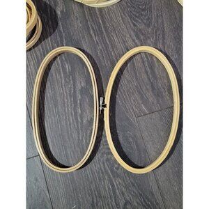 Lot 2 Vintage Wooden Oval Embroidery Cross Stitch Hoops  Screw and Tension 9inch